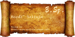 Bozó Szilvia névjegykártya