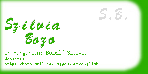 szilvia bozo business card