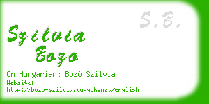 szilvia bozo business card